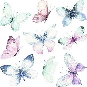 Samolepící dekorace Crearreda Nálepka na stěnu 54117, motýlci, 20 ks, duhová&nbsp;54117