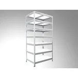 Regál na šanony Biedrax 60 x 90 x 270 cm, pozink, 7 polic bílé lamino 12mm, nosnost 200 kg na polici