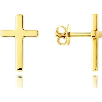 Módní doplněk Dámské náušnice křížky ze žlutého zlata JMG0185WGE02 + DÁREK ZDARMA