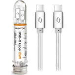 Datový kabel ALIGATOR TUBA, 65W, USB-C/USB-C 1m bílý