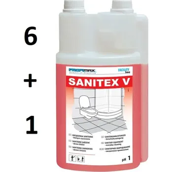 Sada koupelnových doplňků SANITEX V - DENNÍ - prostředek na sanitární zařízení 6+1l ZDARMA