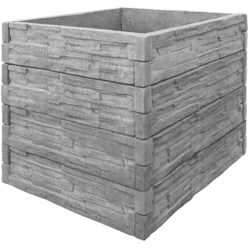 Vyvýšený záhon Betonový vyvýšený záhon - 1 x 1 x 1 m - štípaný kámen