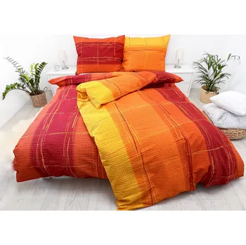 Povlečení Krepové povlečení Cákance oranžové II.jakost Zapínání: knoflík