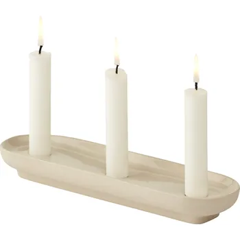 Svícen Bolia, Svícen na klasickou svíčku Forma trojitý 28,5 cm pískový - Formadore