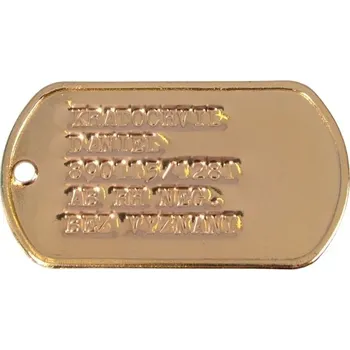 Vojenské psí známky Identifikační známky US zlaté s ražbou, Provedení: S TLUMÍTKAMA