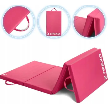 Matrace Gymnastická Matrace TREXO skládací 195x80x5 cm růžová, SOLIDNÍ a SKLADNÁ