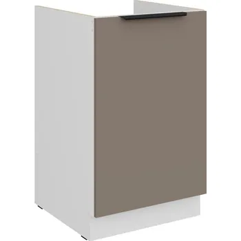 Kuchyňská skříňka Dolní dřezová skříňka LUNARA - šířka 50 cm, tmavě béžová / bílá