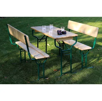 Zahradní sestava Designový pivní set KILIAN - zelený / borovice