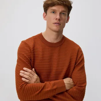 Pánská móda Reserved - Svetr s viskózou - měděná - 061FR-28X - 061FR-28X-XXL