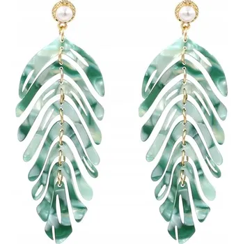 Náušnice Náušnice Sajbazar Akrylové Monstera 8,8 cm zlaté