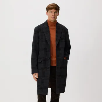 Reserved - Kabát ze směsi vlny - tmavomodrá - 7156H-59P - 7156H-59P-XXL