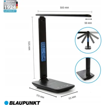 Lampička Blaupunkt Stolní lampička PRO LED 6W CCT 3000K-6000K LCD displej černá