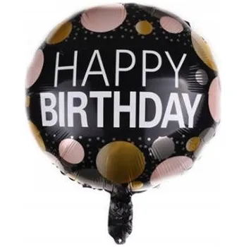 Balónek Fóliový balónek "Happy Birthday", černý s