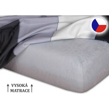 Froté prostěradlo na vysokou matraci 180x200 EXCLUSIVE Šedá