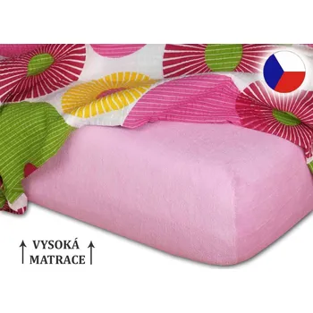 Froté prostěradlo na vysokou matraci 180x200 EXCLUSIVE Starorůžové