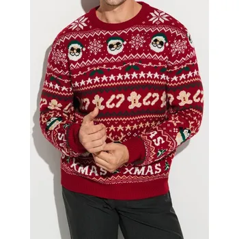 Pánský svetr Sinsay - Svetr s vánočním motivem - červená - 809FZ-33X - 809FZ-33X-XS