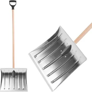 Hrablo na sníh Strend Pro 2172525 Odhrnovač Snowman ALU 400x350 mm, hliníková lopata na sníh, odhrnovač , dřevěná násada