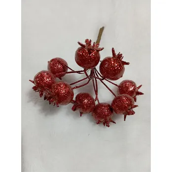 Dekorace - vánoční přízdoba - šípek třpytivý Barva: červená