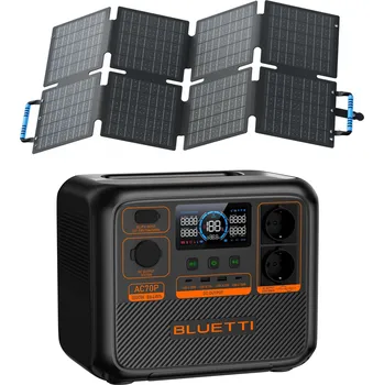 BLUETTI Set Powerbanka BLUETTI AC70P + 60W Solární Panel ORANŽOVÁ|ŠEDÁ