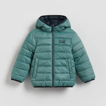 Reserved - Oboustranná bunda s kapucí - petrolejová - 778HF-67X - 778HF-67X-98