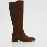 Reserved - Semišové kozačky s elastickou holení - hnědá - 380FF-88X - 380FF-88X-38