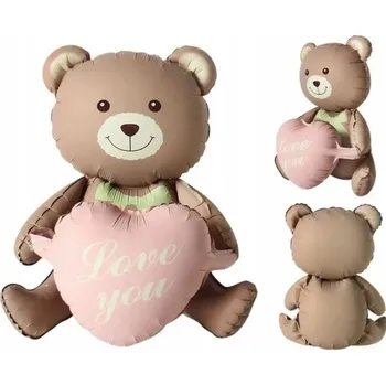 Balónek Fóliový balónek Medvídek se srdíčkem 105 cm Narozeniny Valentýn