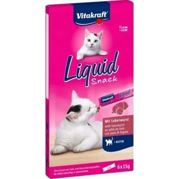 Pamlsek pro kočku Vitakraft Tekutá pochoutka s játry 6x15g