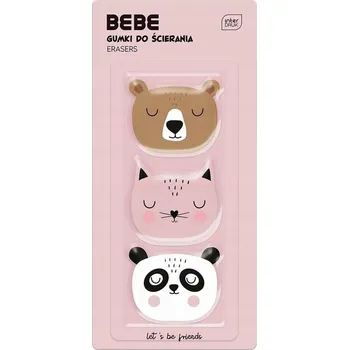 Pryž Guma na gumování Interdruk bílá, černá, odstíny hnědé a béžové, vícebarevná 3 ks