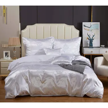 Povlečení POVLEČENÍ 160x200 SATÉNOVÉ BAVLNĚNÉ, SADA 3 DÍLNÁ ELEGANTNÍ VÝŠIVKA AT002