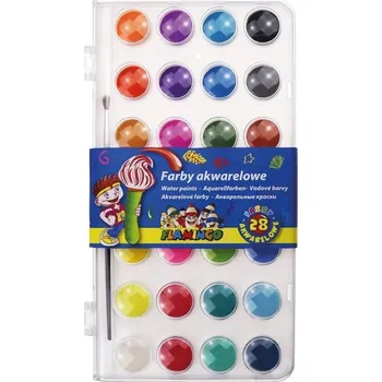 Výtvárné potřeby Akvarelové barvy Flamingo 28 barev