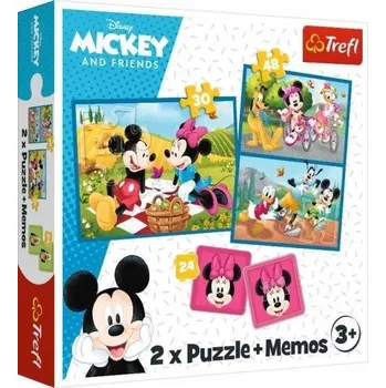 Puzzle Trefl Puzzle 78 dílků - "2v1 + Puzzle " - Seznamte se s Disney postavičkami