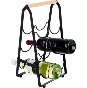 Stojan na víno Stojan na víno kovový černý na 6 lahví 21x38 cm