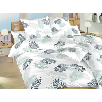 Povlečení flanel Peříčka mentol 2x 70x90, 240x220