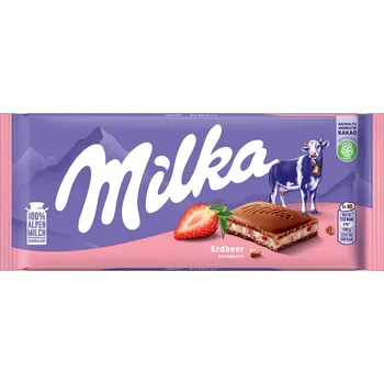 Potravina Milka 100g JAHODA (Kartonové balení : 22 ks)