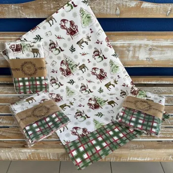 Utěrka Utěrka kuchyňská bavlněná VÁNOCE SNEHULÁKOVĚ 3ks, 50x70cm, bílá