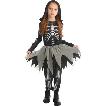 Karnevalový kostým Kostým dívčí, kostlivec, vel. S 100-110 cm