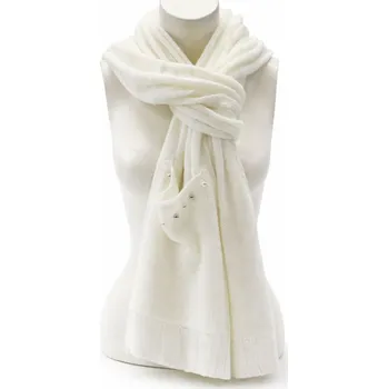Šála Sněhově bílý dámský dlouhý modní šál Fontana