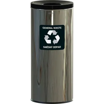 Alda Koš na tříděný odpad Eko 45 l, černé víko - směs, nerez ocel, lesklá