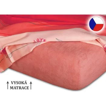 Froté prostěradlo na vysokou matraci 180x200 EXCLUSIVE Losos