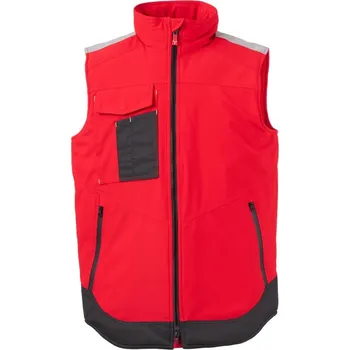 Pánská vesta Zimní pánská softshellová vesta WONDER VEST LITE PAD, zateplená Payper Barva: ČERVENÁ/ČERNÁ, Velikost: XS