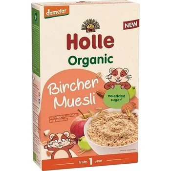 Dětská kaše HOLLE Bio ovocné musli s jablkem hrozinkami a mandlemi 200 g