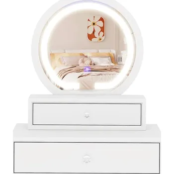 Zrcadlo Toaletní zrcadlo na stůl se 2 zásuvkami