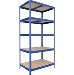 Regál do domácnosti Biedrax 35 x 60 x 180 cm, modrý, 5 polic MDF, nosnost 200 kg na polici