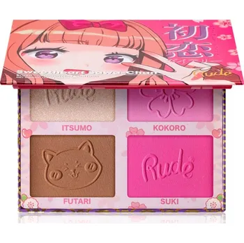Paletka dekorativní kosmetiky Rude Cosmetics Manga Face Palette multifunkční paleta na obličej odstín Sweetheart Sawa-Chan 11.2 g