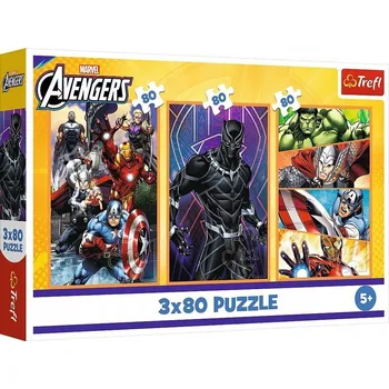 Puzzle Puzzle Marvel Avengers 3 x 80 dílků Akční dny 34883 Trefl 5+