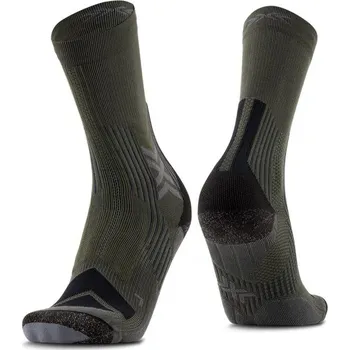 Pánská móda Ponožky X-BIONIC X-SOCKS HIKE EXPERT SILVER CREW, dark sage/black - 45-47