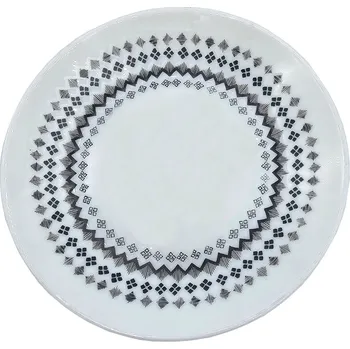 Talíř Talerz deserowy szklany we wzorki 18 cm ozdobný