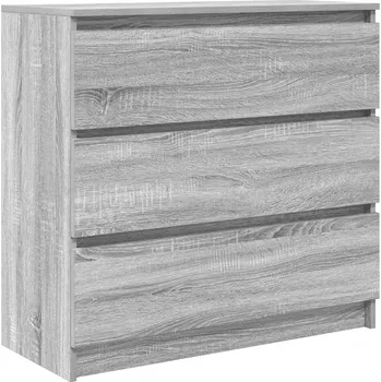 Komoda Komoda šedá dub sonoma 80 x 35 x 76 cm, 3 zásuvky