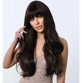 Paruka Paruka dlouhé syntetické hnědé vlasy NCDSHAIR dámská