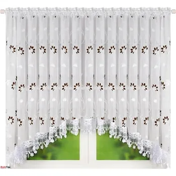 Záclona Fliying Hotová záclona Rozálie hnědá/bílá 400x160 cm